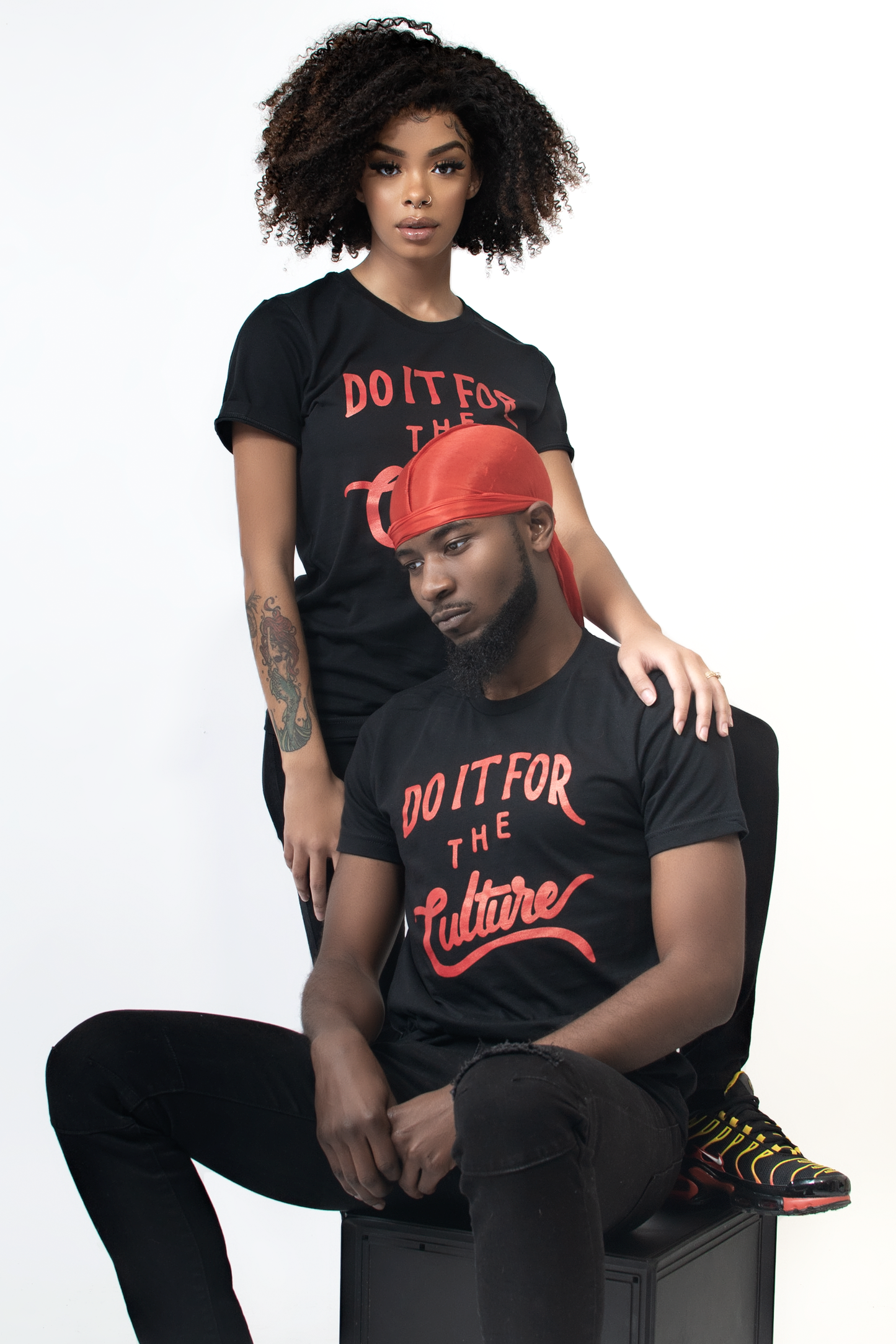 DO IT FOR THE CULTURE- BLACK & RED - UNISEX FIT