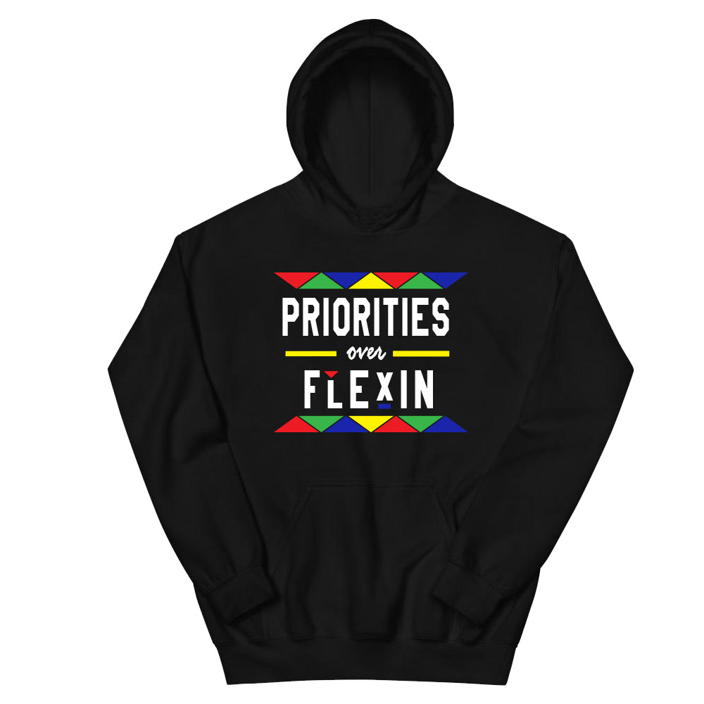 * PRIORITIES OVER FLEXIN BLACK MULTI HOODIE