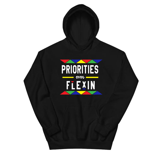 * PRIORITIES OVER FLEXIN BLACK MULTI HOODIE